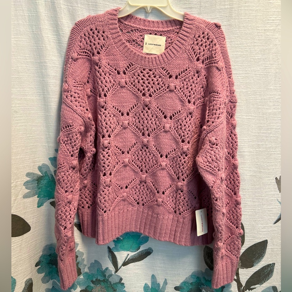 Pink Sweater by Lucky Brand L